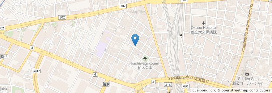 Mapa de ubicacion de ひなた en Japon, Tokyo, Shinjuku.