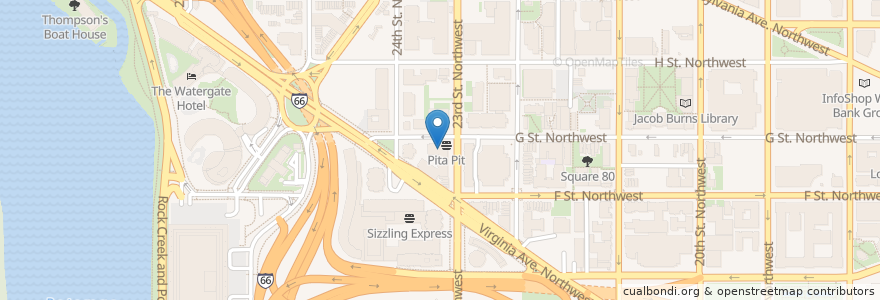 Mapa de ubicacion de Dunkin' Donuts en アメリカ合衆国, ワシントンD.C., Washington.