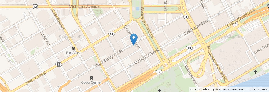 Mapa de ubicacion de Buhl Bar en United States, Michigan, Detroit.