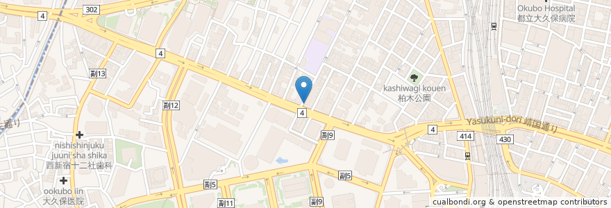 Mapa de ubicacion de てけてけ en Japonya, 東京都, 新宿区.