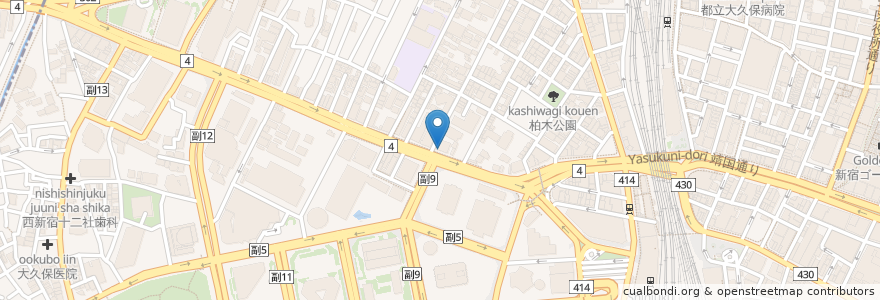 Mapa de ubicacion de 北陸銀行 en Japan, 東京都, 新宿区.
