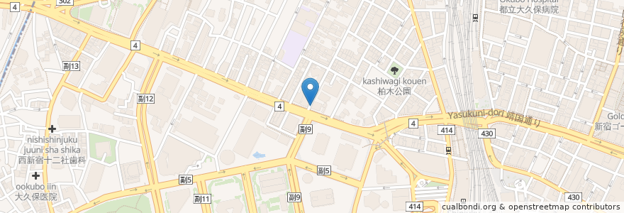 Mapa de ubicacion de 土風炉 en 日本, 東京都, 新宿区.