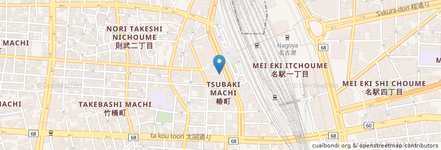 Mapa de ubicacion de 吉野家 en Япония, Айти, 名古屋市, 中村区.