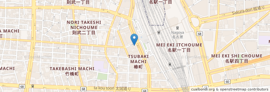 Mapa de ubicacion de Tiger Cafe en Japonya, 愛知県, 名古屋市, 中村区.