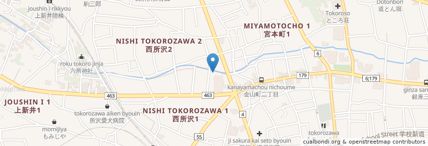Mapa de ubicacion de 三ツ井戸 弘法大師 六角堂 en ژاپن, 埼玉県, 所沢市.