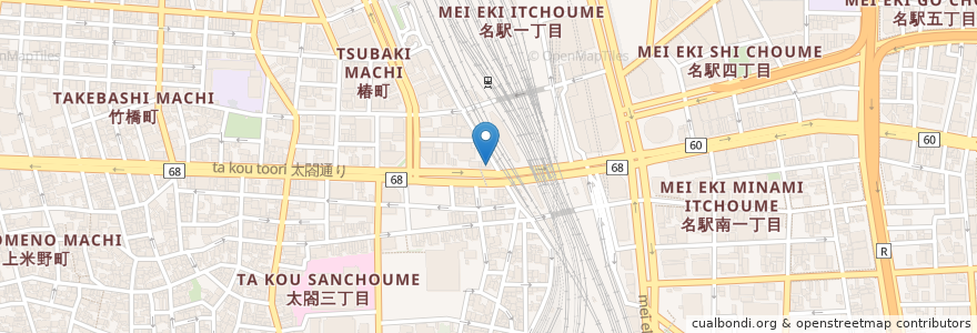 Mapa de ubicacion de 一柳内科 en Japonya, 愛知県, 名古屋市, 中村区.