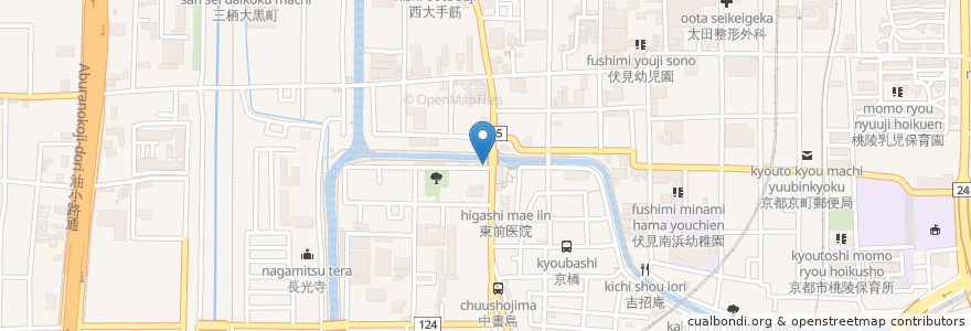 Mapa de ubicacion de ふるかわ珈琲 en Japon, Préfecture De Kyoto, 京都市, 伏見区.