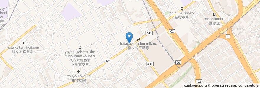 Mapa de ubicacion de 東日本銀行 en Japão, Tóquio, 渋谷区.