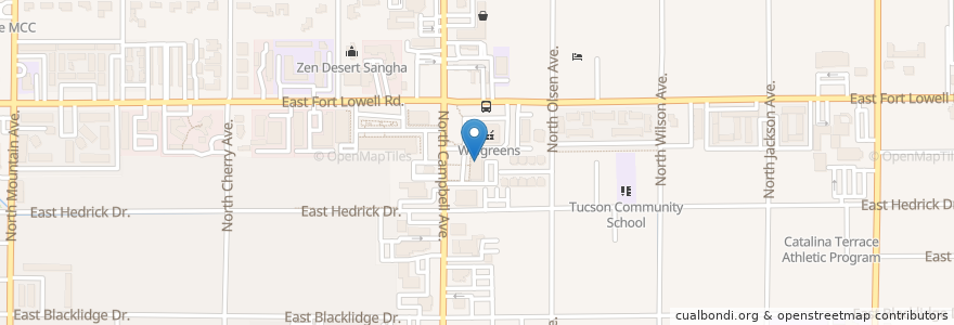 Mapa de ubicacion de Hungry Howie's en États-Unis D'Amérique, Arizona, Pima County, Tucson.