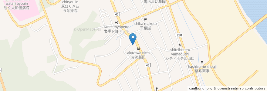 Mapa de ubicacion de ゆめんちゅ en Japon, Préfecture D'Iwate, 大船渡市.