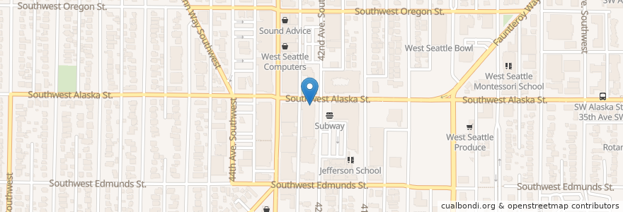 Mapa de ubicacion de Kizuki Ramen & Izakaya - West Seattle en Verenigde Staten, Washington, King County, Seattle.