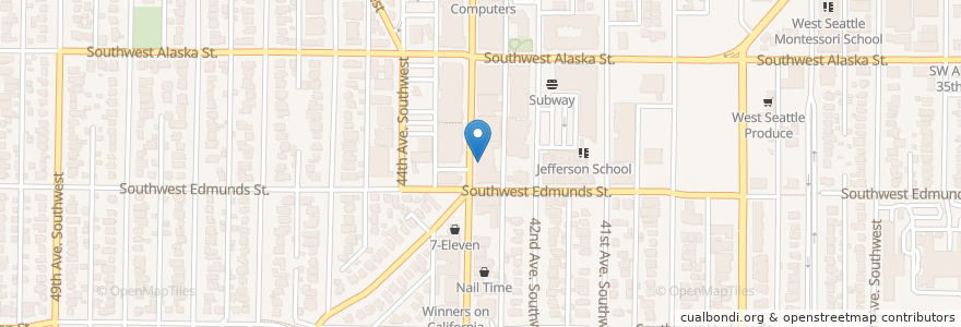 Mapa de ubicacion de Falafel Salam en Vereinigte Staaten Von Amerika, Washington, King County, Seattle.