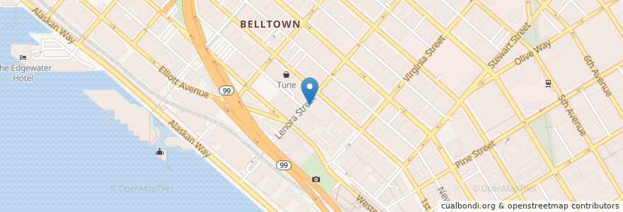 Mapa de ubicacion de Market Place Tower en アメリカ合衆国, ワシントン州, King County, Seattle.