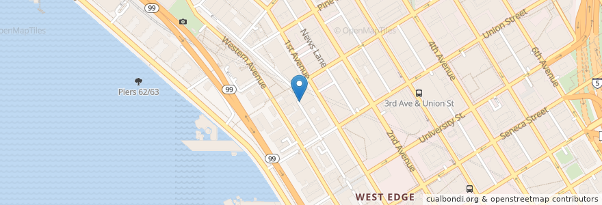 Mapa de ubicacion de Market Theater en Vereinigte Staaten Von Amerika, Washington, King County, Seattle.