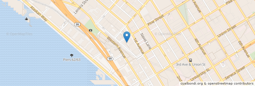 Mapa de ubicacion de Pike Place Chowder en ایالات متحده آمریکا, واشنگتن, King County, Seattle.
