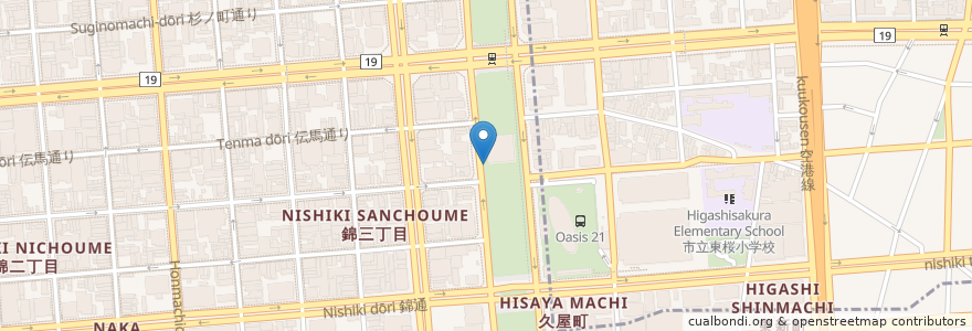 Mapa de ubicacion de 公衆トイレ en اليابان, 愛知県, 名古屋市.