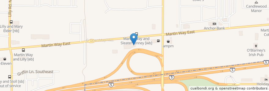 Mapa de ubicacion de Subway en United States, Washington, Thurston County, Olympia.