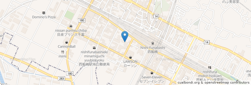 Mapa de ubicacion de スギ薬局 en Jepun, 千葉県, 船橋市.