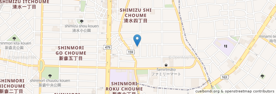 Mapa de ubicacion de 牧病院 en Japón, Prefectura De Osaka, 守口市, Osaka, 旭区.