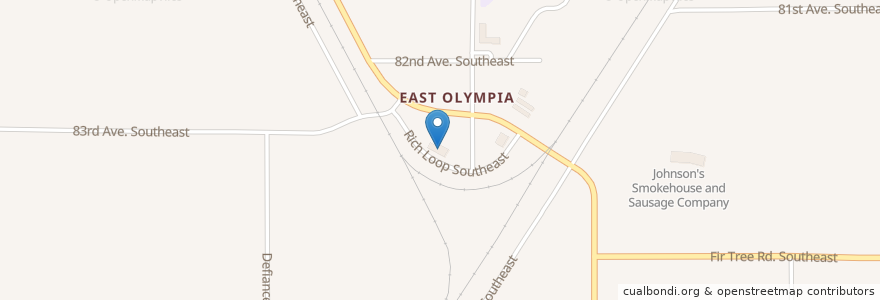 Mapa de ubicacion de East Olympia Post Office en アメリカ合衆国, ワシントン州, Thurston County.