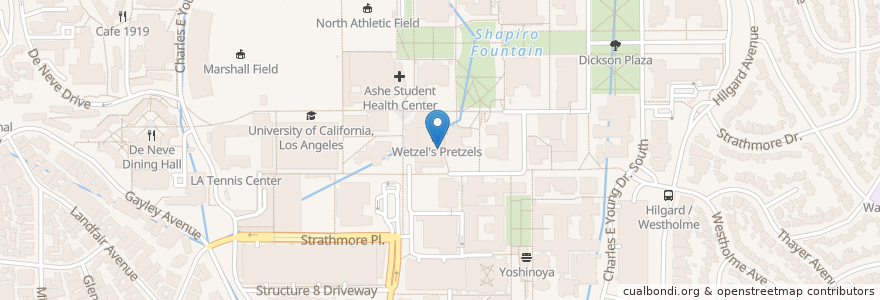 Mapa de ubicacion de Taco Bell en United States, California, Los Angeles County, Los Angeles.