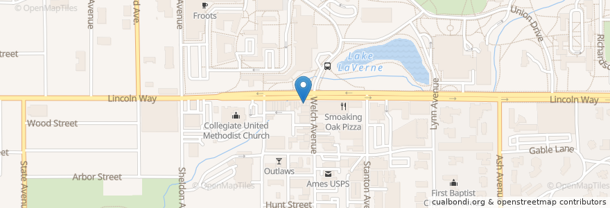 Mapa de ubicacion de Cafe Beaudelaire en ایالات متحده آمریکا, آیووا, Story County, Ames.