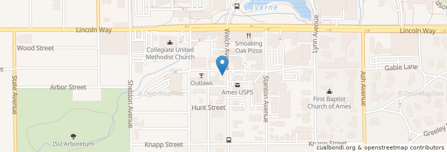 Mapa de ubicacion de Kum & Go en 美利坚合众国/美利堅合眾國, 艾奥瓦州, Story County, Ames.