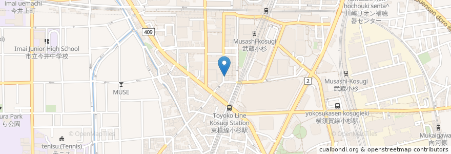Mapa de ubicacion de マツモトキヨシ en اليابان, كاناغاوا, 川崎市, 中原区.
