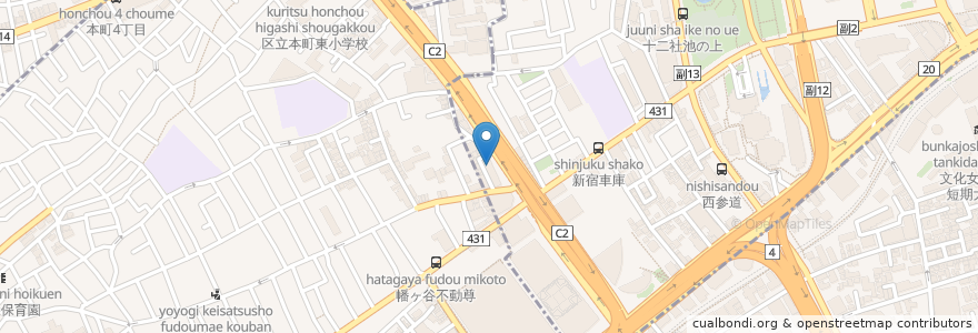 Mapa de ubicacion de クレベール西新宿 en Japão, Tóquio, 渋谷区.