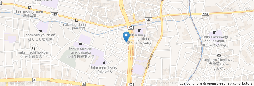 Mapa de ubicacion de 中野消防署 宮園出張所 en ژاپن, 東京都, 中野区.