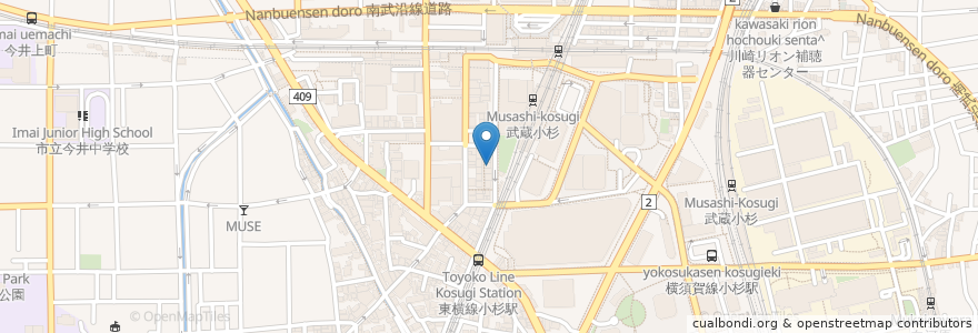 Mapa de ubicacion de ブラジル en ژاپن, 神奈川県, 川崎市, 中原区.