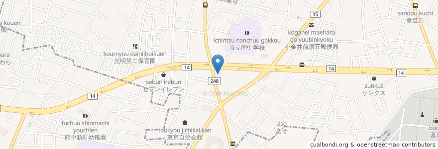Mapa de ubicacion de ガスト en ژاپن, 東京都, 府中市, 小金井市.
