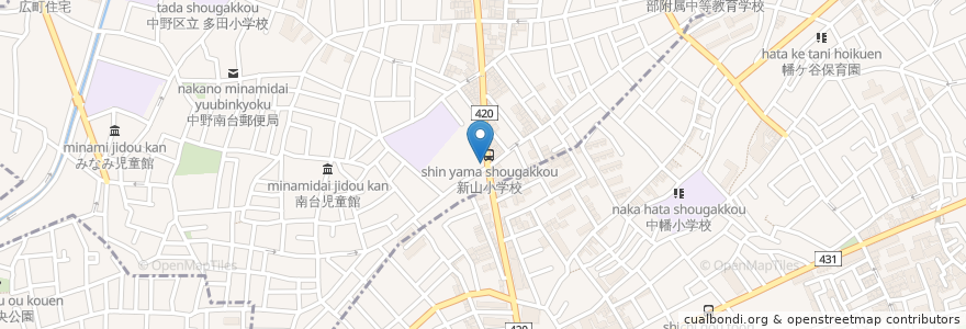 Mapa de ubicacion de ダンドン en اليابان, 東京都, 中野区.