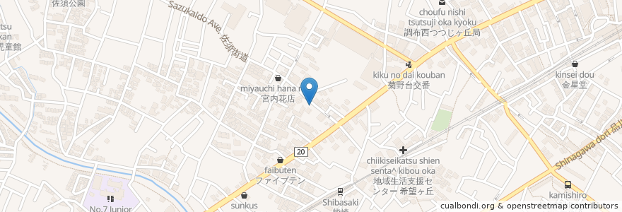 Mapa de ubicacion de だんだん en Giappone, Tokyo, 調布市.