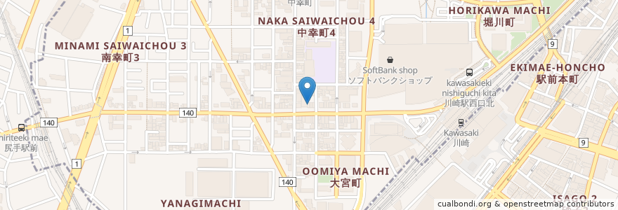 Mapa de ubicacion de 金華楼 en 일본, 가나가와현, 川崎市, 幸区.