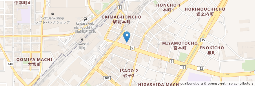 Mapa de ubicacion de ドトールコーヒーショップ en 日本, 神奈川縣, 川崎市.