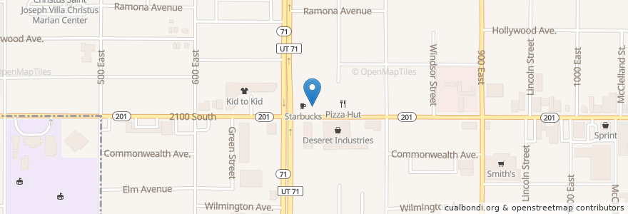 Mapa de ubicacion de Beans & Brews Coffee House en 美利坚合众国/美利堅合眾國, 犹他州 / 猶他州, Salt Lake County, Salt Lake City.