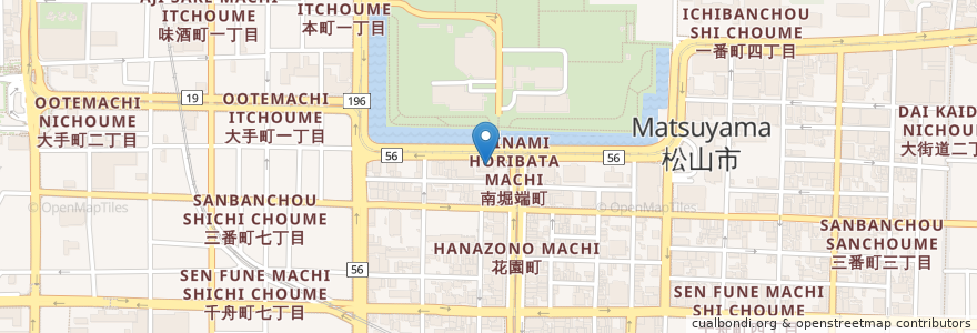 Mapa de ubicacion de 広島銀行松山支店 en Япония, Эхимэ, 松山市.