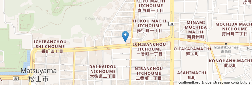 Mapa de ubicacion de かに道楽松山店 en Japan, 愛媛県, 松山市.