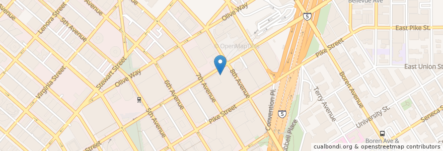 Mapa de ubicacion de Café Yumm! en Vereinigte Staaten Von Amerika, Washington, King County, Seattle.