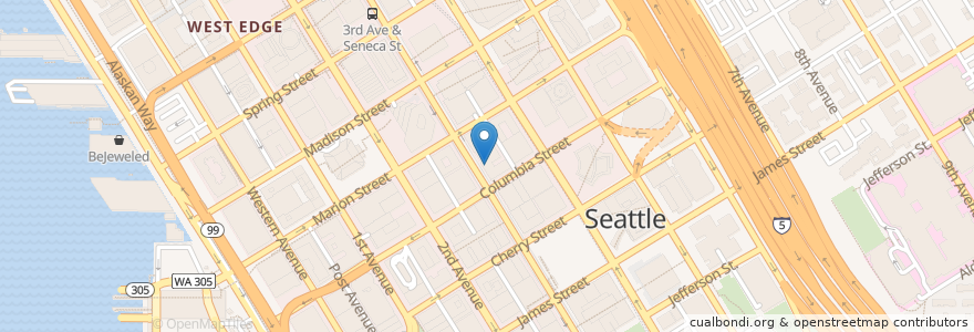 Mapa de ubicacion de Cherry Street Coffee en Estados Unidos Da América, Washington, King County, Seattle.
