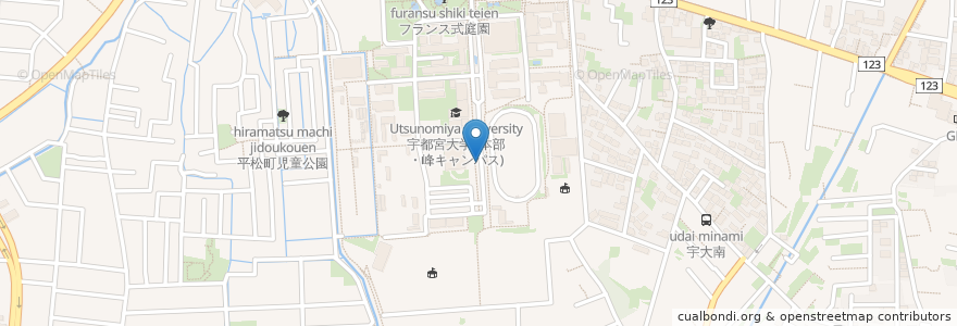 Mapa de ubicacion de ゆうちょ銀行 en Japão, 栃木県, 宇都宮市.