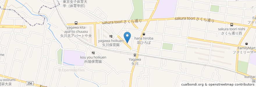 Mapa de ubicacion de こみゅに亭 en 日本, 東京都, 国立市.