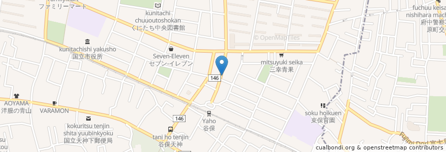 Mapa de ubicacion de 天極家 en Япония, Токио, Кунитати.