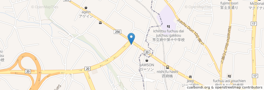 Mapa de ubicacion de こんどう動物病院 en Япония, Токио, Кунитати.