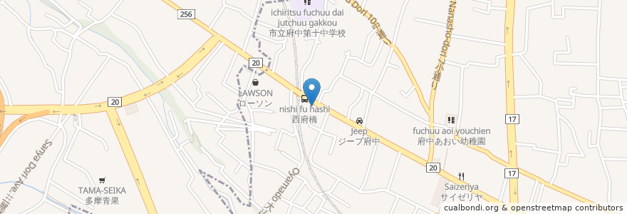 Mapa de ubicacion de 奈美喜庵 en 일본, 도쿄도, 国立市.