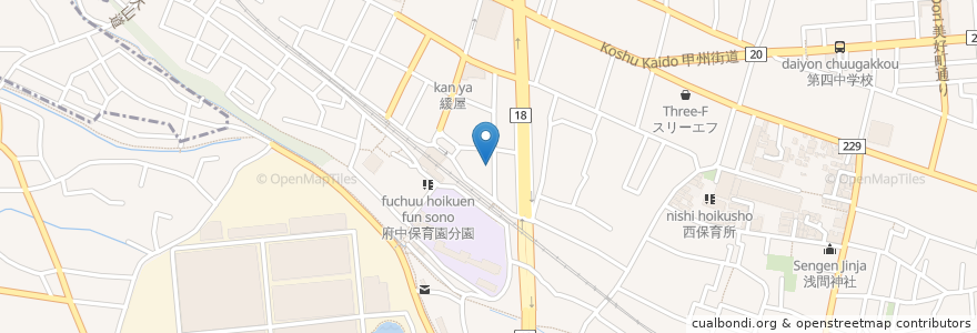 Mapa de ubicacion de タイムズ en Japão, Tóquio, 府中市.