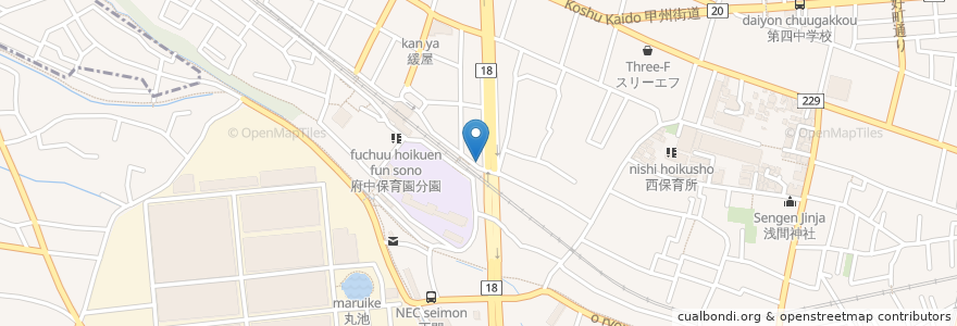 Mapa de ubicacion de 焼鳥うん en Jepun, 東京都, 府中市.