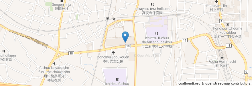 Mapa de ubicacion de サンドラッグ en 日本, 東京都, 府中市.
