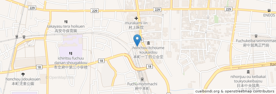 Mapa de ubicacion de ニューたんたんめん en 일본, 도쿄도, 府中市.